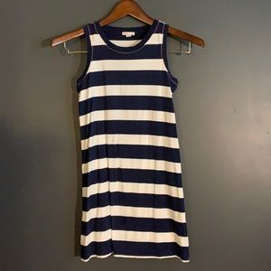 Girls navy and white striped shift dress.